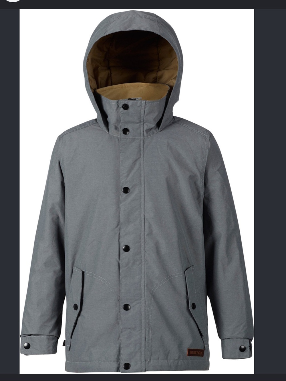 Burton Kids' winter jacket in Gray with Tan Lining